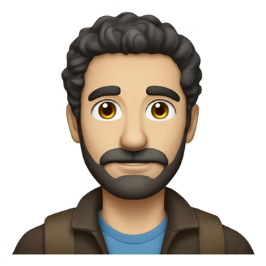 Tall Italian man, 33 years old, short dark hair, blue eyes, beard and mustache sticker