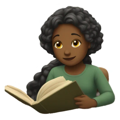 Girls sitting in a library reading a book sticker