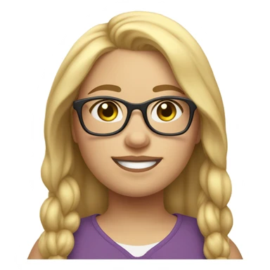 fat nerd girl blonde sticker