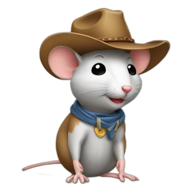 Mouse with a cowboy hat  sticker