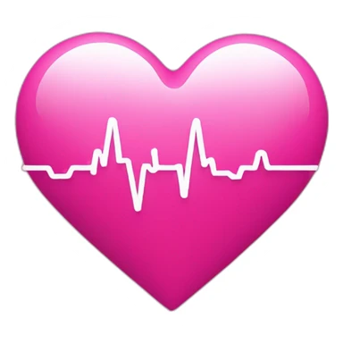 Pink heart with heartbeat monitor line through it sticker