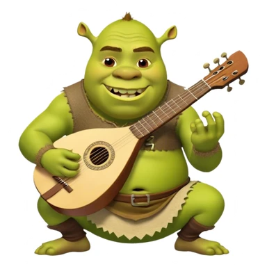 Shrek playing balalaika sticker