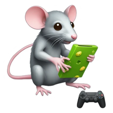 Rat with lizard playing playstation sticker
