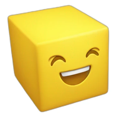 3D CUBE yellow sticker