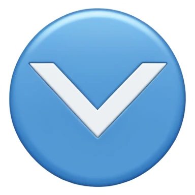 Un circulo de color azul  que adentro este una palomita de color blanco sticker