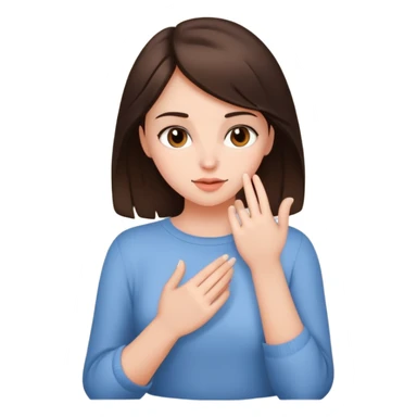 Naked short brunette pretty girl touching herself sticker