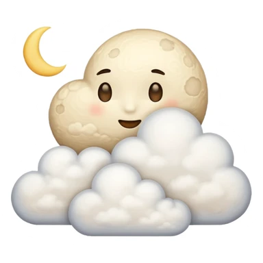 Beige moon and cloud sticker