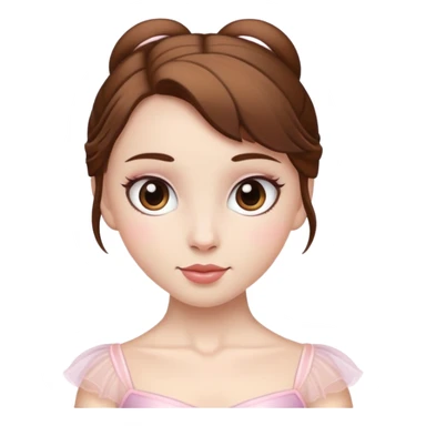 Ballerina with brown hair and white skin sticker