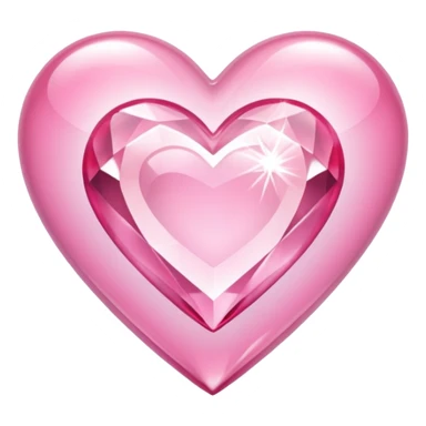 diamond heart with one mini pink heart inside of it  sticker
