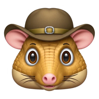 Armadillo face with incognito hat sticker