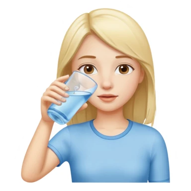 a girl drinking water sticker
