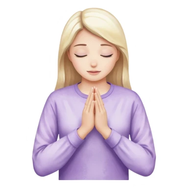 Hands in prayer in watercolor, sleeves in lilac color sticker