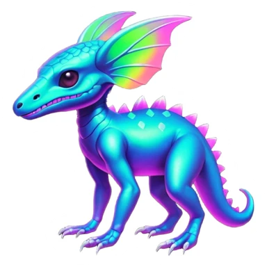 Tropical futuristic lush neon Fionbri-Vernid-creature (full body) sticker
