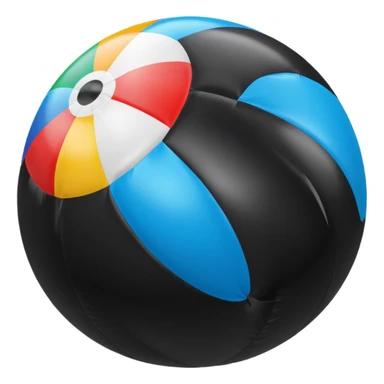black beach ball sticker