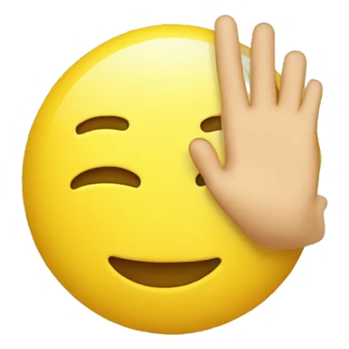 hugging face covering and showing ok hand in yellow sticker