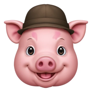 pig wear hat sticker