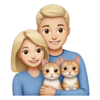 pareja joven con un gato sticker
