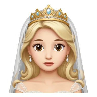 bride veil, hair and tiara sticker