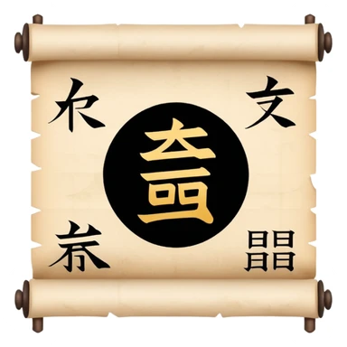 scroll with Chinese characters sticker