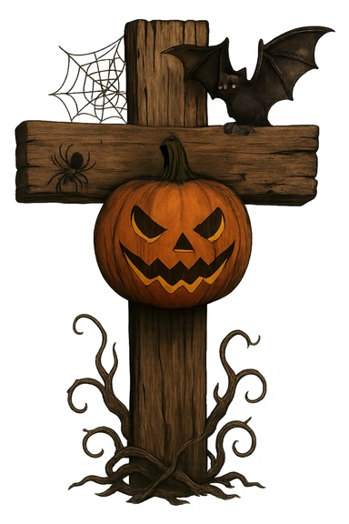 Halloween cross, no background sticker