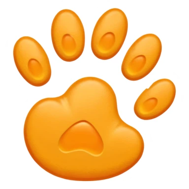 a very light pale pastel yellow-orange pawprint sticker