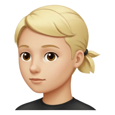 No glasses, blonde hair, left side shaved. sticker