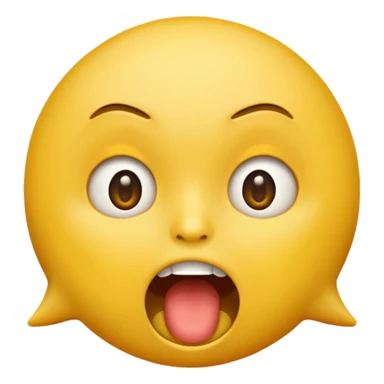 a face with a large opened mouth in emoji of whatsapp style (yellow), not humanized sticker