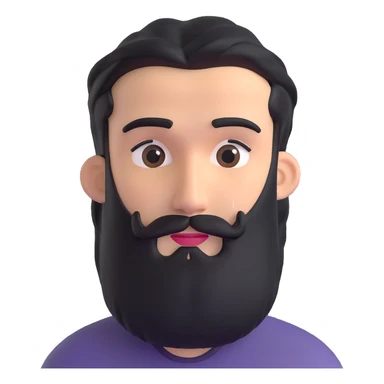 man with medium length beard and connected eyebrows sticker