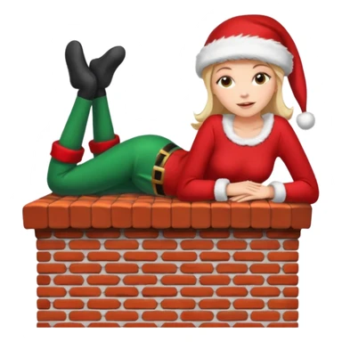 Cristmas Female lie down on a chimney sticker