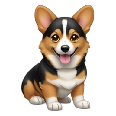 black and caramel corgi sticker