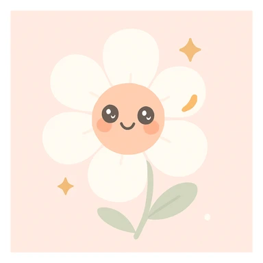 a modern flower in clean girl style, white petals, gold accents, very minimal and chic sticker