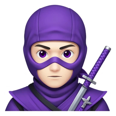 purple ninja with ninja stars sticker