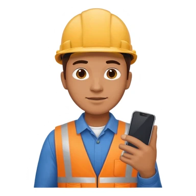blue collar worker with smartphone sticker