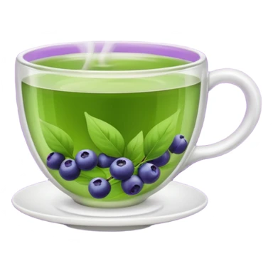 Berry green tea in a steaming cup sticker