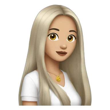 lintang kusuma asmara in black long hair sticker