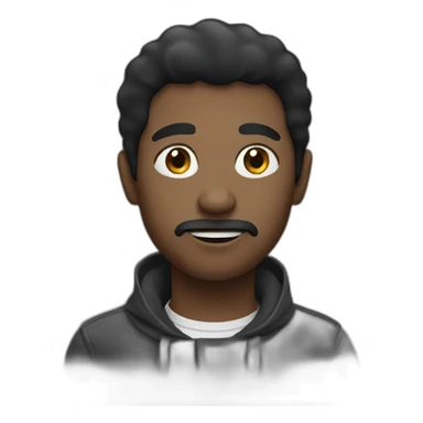 Black hair man hungry sticker