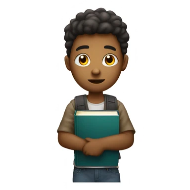 bored demotivated young student holding book sticker