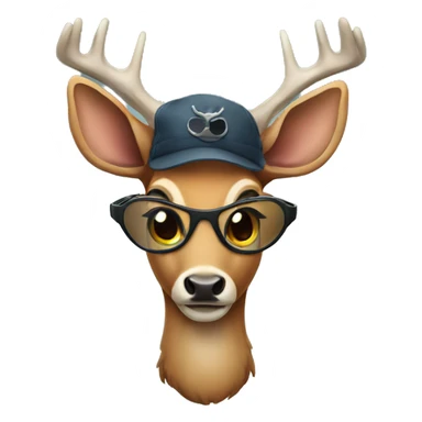 deer wearing an eyepatch sticker