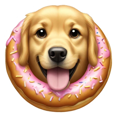 golden retriever dog being turned into a donut  sticker
