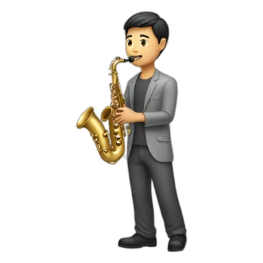 asian guy playing saxophone sticker