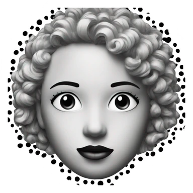 Black and white halftone collage of a face sticker