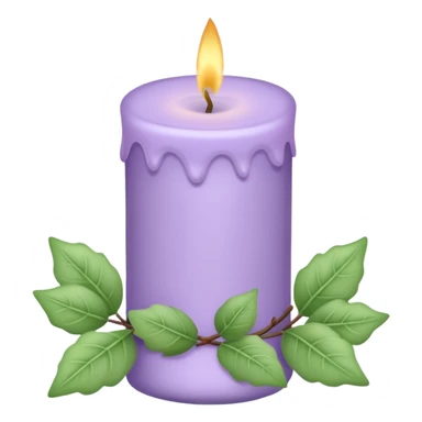 Lavender lilac candle light with pastel petals and ivies sticker