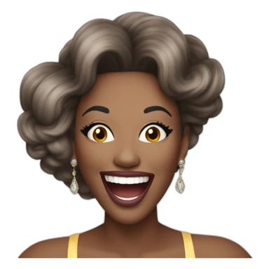 a drag queen named nina bonina brown holding phone laughing sticker