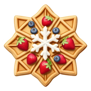 Beige snowflake waffle with fruits sticker