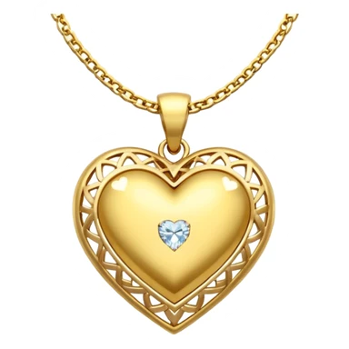 gold pendant with a diamond heart sticker