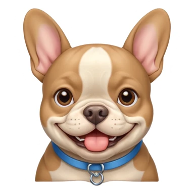 blue tan french bulldog smiling sticker