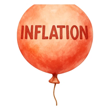 watercolor style representation of inflation sticker