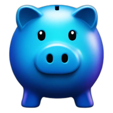 blue piggy bank with dark gradient sticker