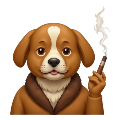 Dog smoking sticker
