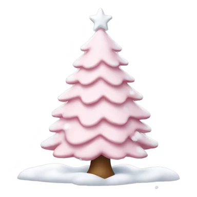 Light pink christmas tree with snow with ornaments sticker